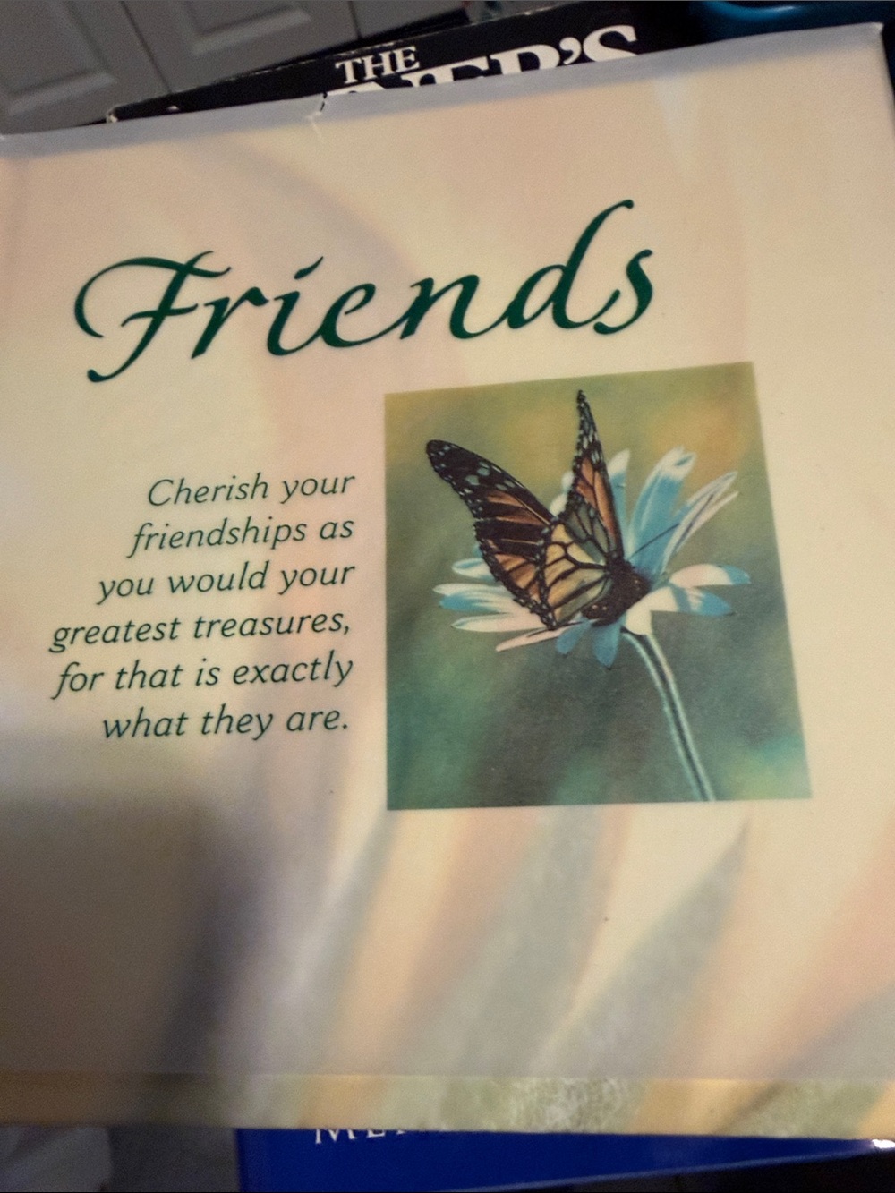 Friends book for best friends Art with Butterfly and Sentiments inside not used